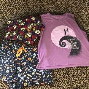 Disney Nightmare Before Christmas Pajama Set - Purple and Black